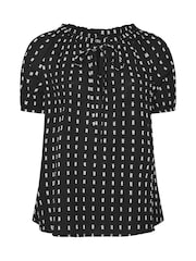 Yours Curve Swiss Dot Short Sleeve Boho 100% Cotton Top - Bild 5 von 5