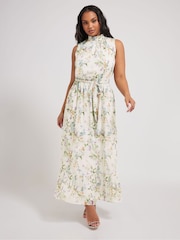 Yours Curve Natural London Tiered Maxi Dress - Image 1 of 6