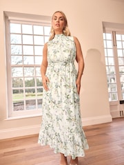 Yours Curve Natural London Tiered Maxi Dress - Image 2 of 6
