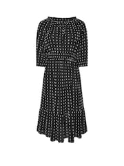 Yours Curve Black Swiss Dot Boho 100% Cotton Dress - Image 5 of 5