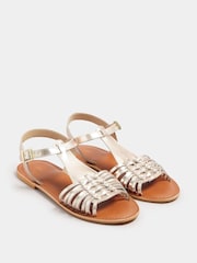 Long Tall Sally Gold Leather Fisherman Sandals - Image 2 of 5
