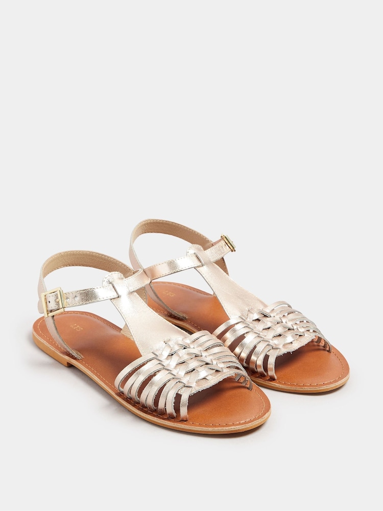 Long Tall Sally Gold Leather Fisherman Sandals - Image 2 of 5