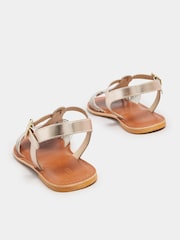Long Tall Sally Gold Leather Fisherman Sandals - Image 4 of 5