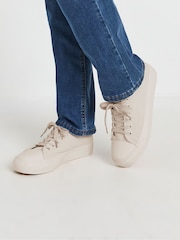 Long Tall Sally Natural Canvas Mid Flatform Trainers - Image 1 of 5