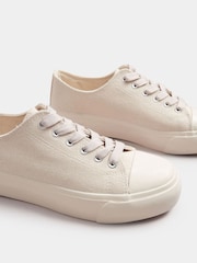 Long Tall Sally Natural Canvas Mid Flatform Trainers - Image 4 of 5
