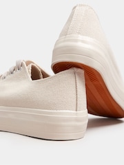Long Tall Sally Natural Canvas Mid Flatform Trainers - Image 5 of 5