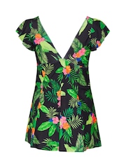 Yours Curve Hawaii Floral Angel Swim Dress - Imagen 6 de 6