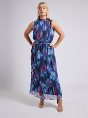 Yours Curve Blue London Tiered Maxi Dress - Image 2 of 6