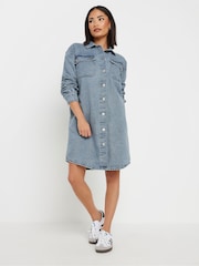 PixieGirl Petite Blue Denim Mini Dress - Image 2 of 5