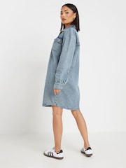 PixieGirl Petite Blue Denim Mini Dress - Image 3 of 5