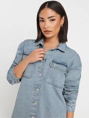 PixieGirl Petite Blue Denim Mini Dress - Image 4 of 5