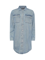 PixieGirl Petite Blue Denim Mini Dress - Image 5 of 5