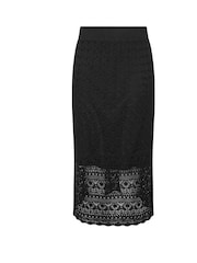 Yours Curve Black Co-ord Pointelle Stitch Skirt - Image 9 of 9
