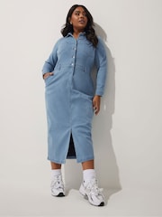 Yours Curve Blue Limited Denim Dress - Image 2 of 5