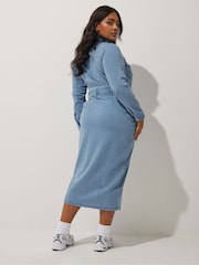 Yours Curve Blue Limited Denim Dress - Image 3 of 5