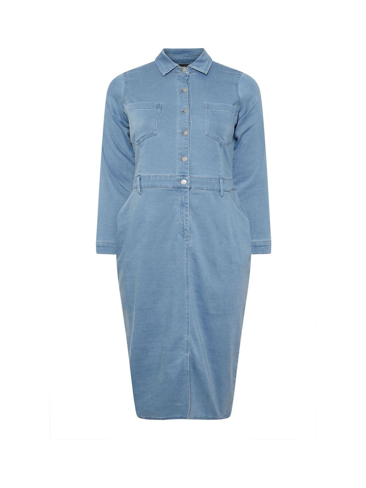 Yours Curve Blue Limited Denim Dress - Image 5 of 5