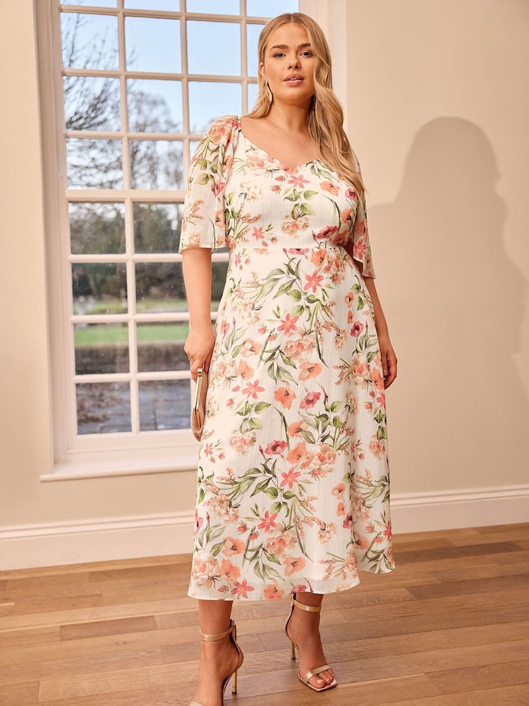 Yours Curve Natural London V-Neck Maxi Dress - Image 1 of 6