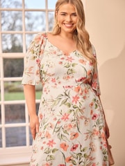 Yours Curve Natural London V-Neck Maxi Dress - Image 2 of 6