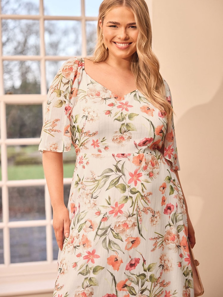 Yours Curve Natural London V-Neck Maxi Dress - Image 2 of 6