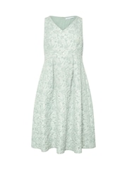 Yours Curve Green London Jacquard V-Neck Prom Skater Dress - Image 5 of 5