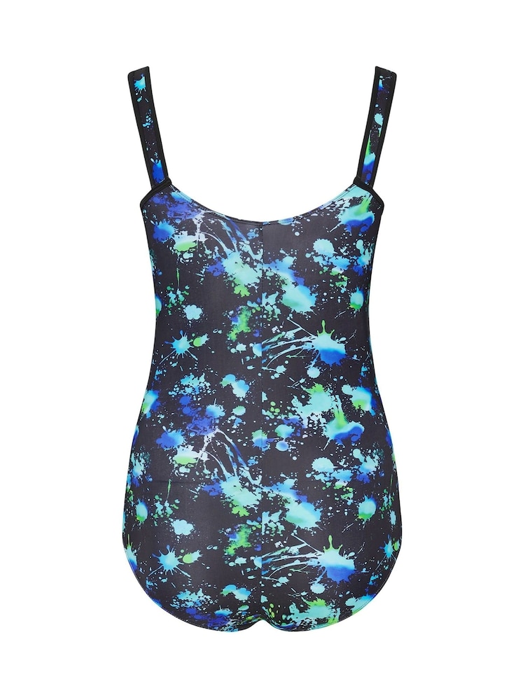 Yours Curve Black New Splash Active Swimsuit - Image 6 of 6