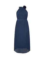 Синий - Yours Curve London Pleated Choker Corsage Dress - Image 5 of 5