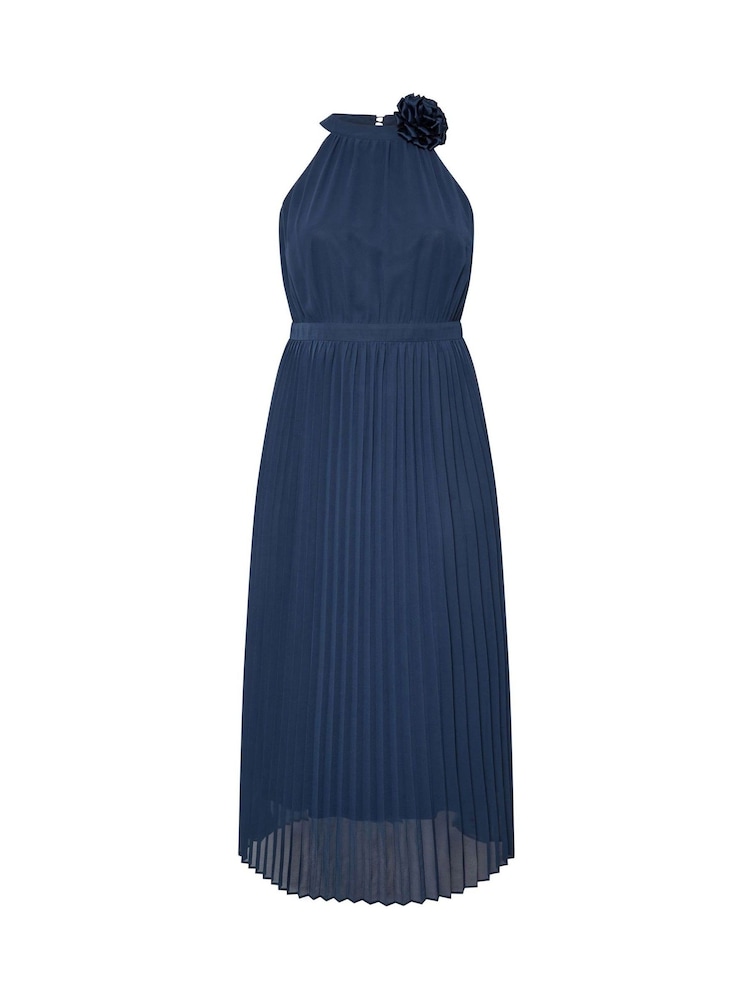 Синий - Yours Curve London Pleated Choker Corsage Dress - Image 5 of 5