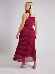 Красный - Yours Curve London Pleated Choker Corsage Dress - Image 2 of 5