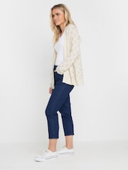 M&Co Natural Petite Edge To Edge Mid Length Crochet Cardigan - Image 2 of 5