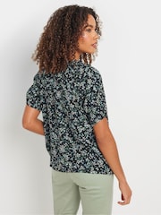 M&Co Black Short Sleeve Boho Print Top - Image 3 of 5