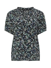 M&Co Black Short Sleeve Boho Print Top - Image 5 of 5