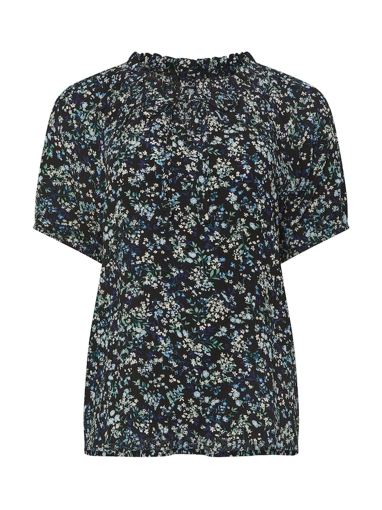 M&Co Black Short Sleeve Boho Print Top - Image 5 of 5