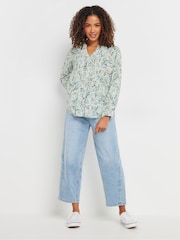 M&Co Green Pintuck Long Sleeve Printed Top - Image 2 of 5