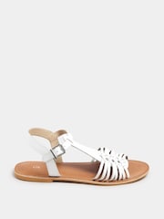 Long Tall Sally White Leather Fisherman Sandals - Image 3 of 5