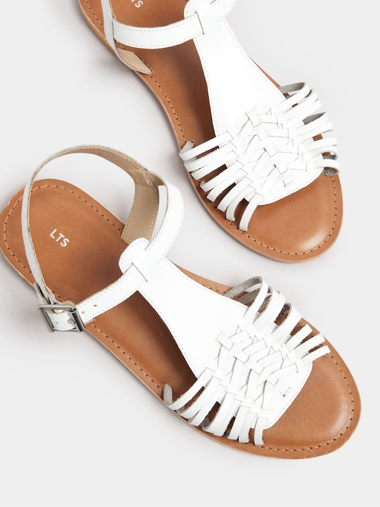 Long Tall Sally White Leather Fisherman Sandals - Image 5 of 5