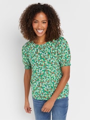 M&Co Green Shirred Cuff T-Shirt - Image 1 of 5