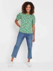 M&Co Green Shirred Cuff T-Shirt - Image 4 of 5