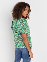 M&Co Green Shirred Cuff T-Shirt - Image 5 of 5