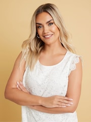 Yours Curve White Lace Shell Top - Image 3 of 5