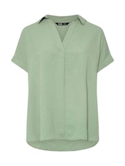 Yours Curve Green Collared Pleated Front Short Sleeve Blouse - Image 5 of 5