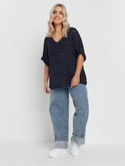 Yours Curve Blue Metallic Knitted Cover-Up - Image 7 of 10