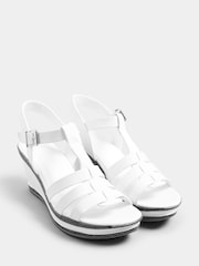 Yours Curve White Wide Fit Extra Wide Fit T-Bar Heeled Sandals - Image 2 of 5