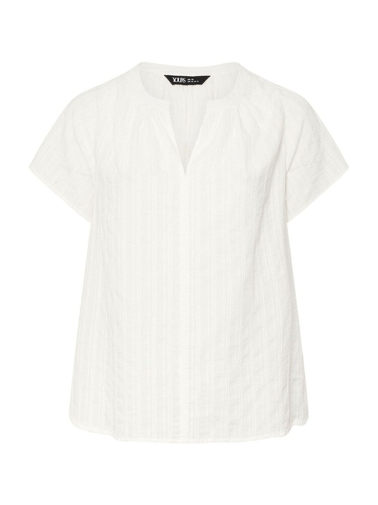 Yours Curve White 100% Cotton Dobby Blouse - Image 5 of 5 Yours Curve White 100% Cotton Dobby Blouse - Image 5 of 5
