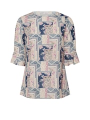 Yours Curve Blue London Crochet Trim Blouse - Image 1 of 1