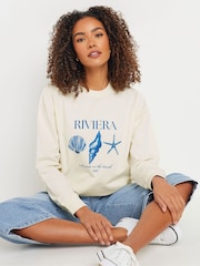 M&Co Riviera Print 100% Cotton Sweat Top - صورة 1 من 3