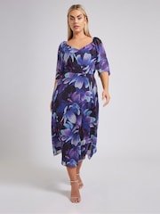 Yours Curve Blue London V-Neck Maxi Dress - Image 2 of 5