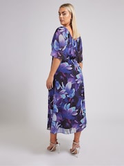 Yours Curve Blue London V-Neck Maxi Dress - Image 4 of 5