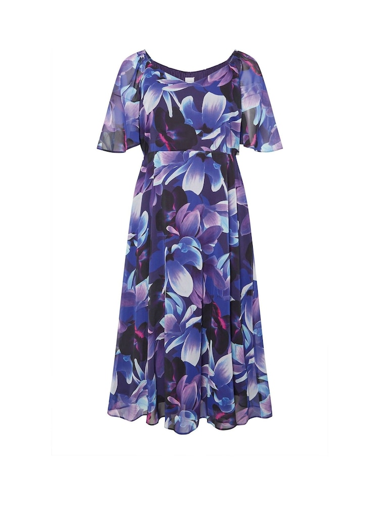 Yours Curve Blue London V-Neck Maxi Dress - Image 5 of 5