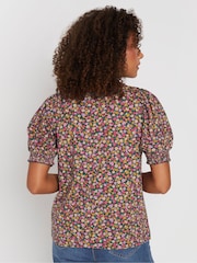 M&Co Orange Shirred Cuff T-Shirt - Image 3 of 5