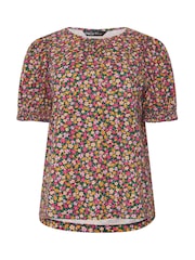 M&Co Orange Shirred Cuff T-Shirt - Image 5 of 5